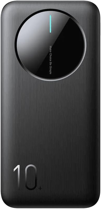 باور بانك 2.4 أمبير LED، موديل JR-PBF12، مع 3 منافذ مخرج 2 USB نوع سي 10000 مللي أمبير في الساعة من جوي رووم - أسود