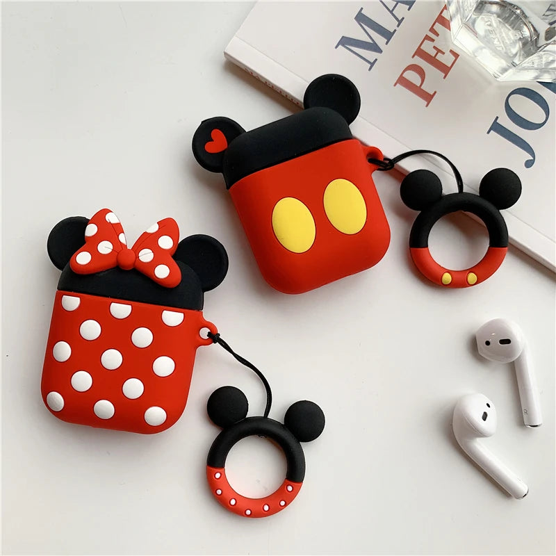 Cute Polka Dots Bow Silicone Case For Apple AirPods 2 3 4 Pro Pro2 Earphone Charging Headphones Case Airpods Protect Cover