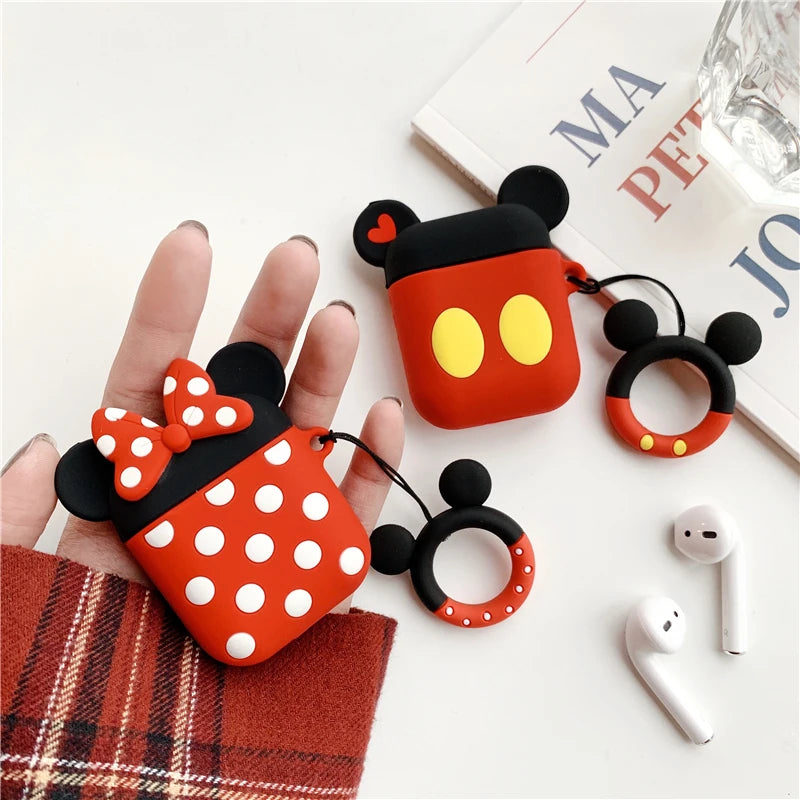 Cute Polka Dots Bow Silicone Case For Apple AirPods 2 3 4 Pro Pro2 Earphone Charging Headphones Case Airpods Protect Cover