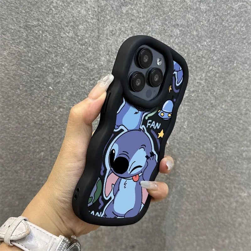Made Face Stitch Cartoon Wave Multistep Soft Phone Case for OPPO A40 A80 A59 A79 A57 A77S A15 A16 A17 A18 A58 A78 A54 A74 A94