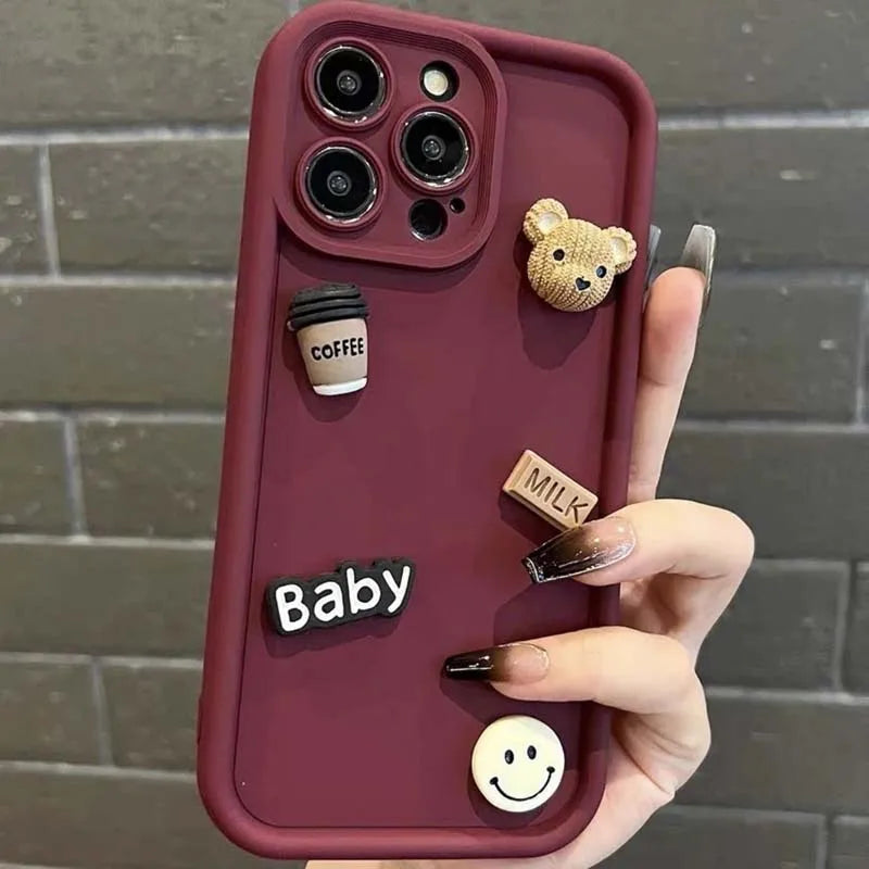 Cute 3D Coffee Cup Soft Cover for A53 A54 A35 A73 A34 A32 A34 Back Case for Samsung Galaxy A12 A33 A22 A14 A13 A52 A55 Fundas