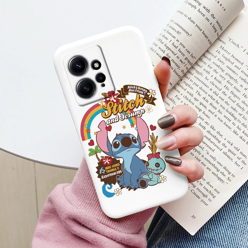 Super Cute Stitch Love?Shell For Redmi Note 12 4G Case Soft Cartoon Anime Cover TPU Couple Fundas For Xiaomi Redmi Note12 Capa