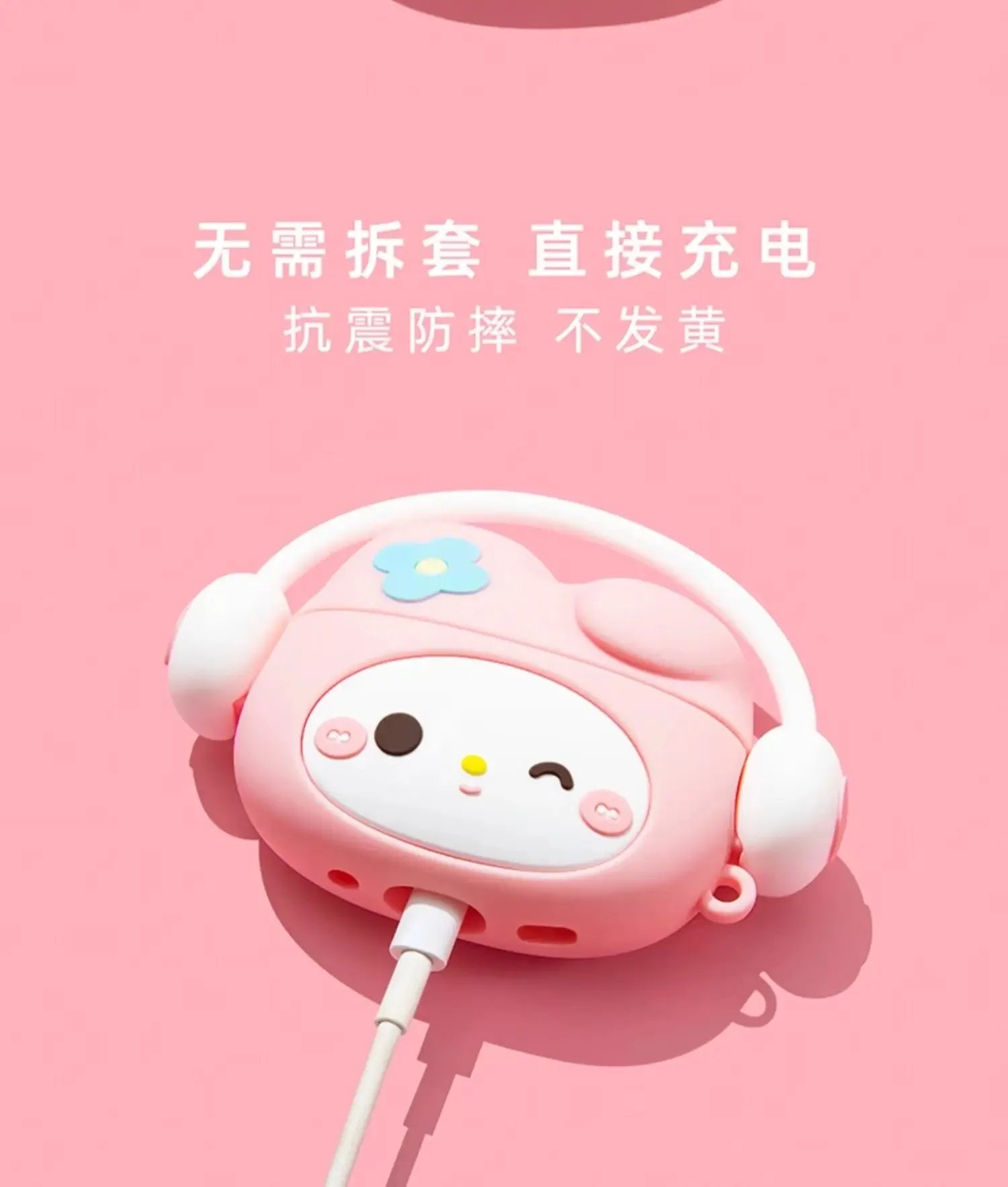 For Airpods 4 3 2 Pro 1 Pro 2 Cartoon Hello Kitty Kuromi Melody Listen To Music Silicone Earphone Case Accessories Cover