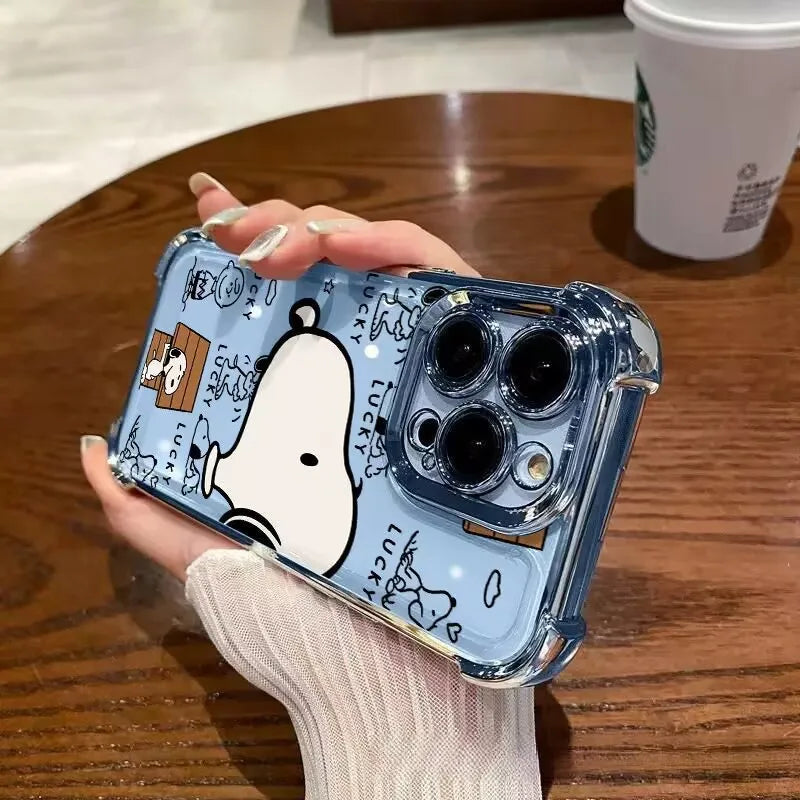 For OPPO A5 Pro A40 A60 A80 A18 A17 A16 A15 A79 A78 A58 A38 A57 A54 A77 A74 A94 A53 A96 Cute Snoopy Shockproof TPU Phone Case