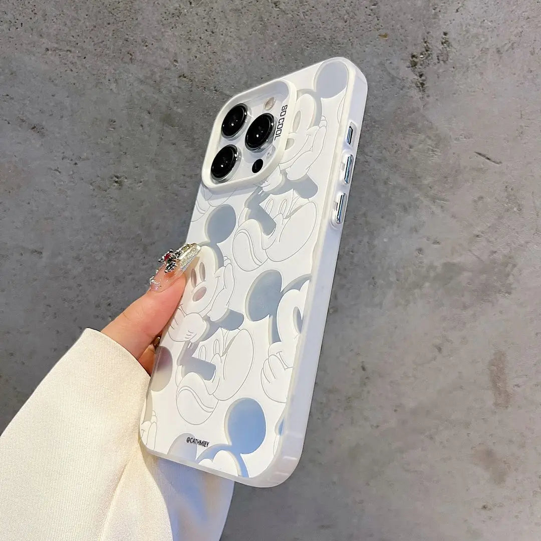 Disneys Mickeys Minnies Mouses Smile Phone Case For iPhone 16 15 14 For iPhone 13 12 11 Pro Max Girl Cute Back Cover Case