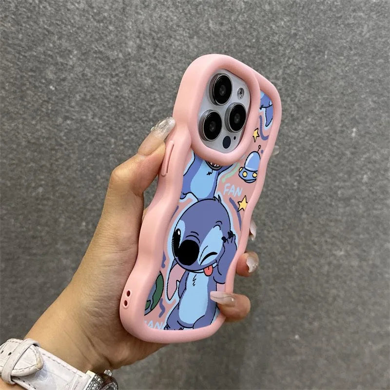 Made Face Stitch Cartoon Wave Multistep Soft Phone Case for OPPO A40 A80 A59 A79 A57 A77S A15 A16 A17 A18 A58 A78 A54 A74 A94