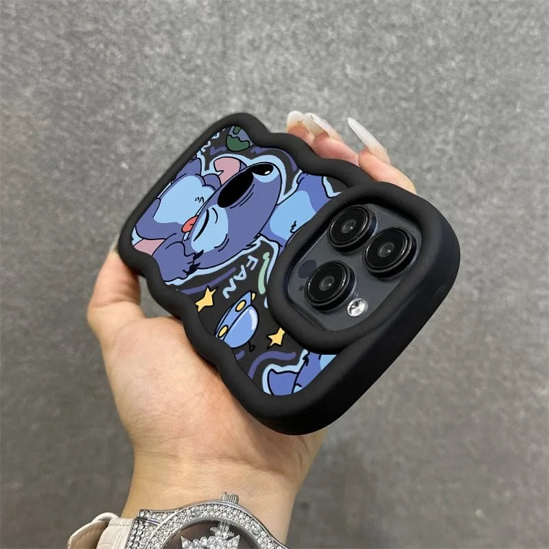 Made Face Stitch Cartoon Wave Multistep Soft Phone Case for OPPO A40 A80 A59 A79 A57 A77S A15 A16 A17 A18 A58 A78 A54 A74 A94