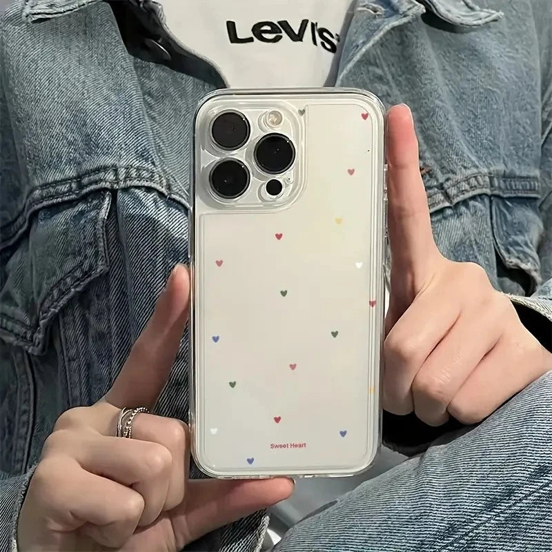 Transparent Black Pink Little Love Heart Phone Case For Xiaomi 15 Cases Xiaomi 14T 13T 12T Pro 13 12 11 Lite 5G 15 14 Soft Cover