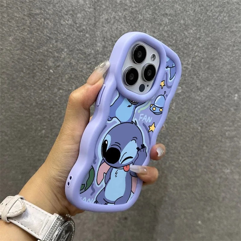 Made Face Stitch Cartoon Wave Multistep Soft Phone Case for OPPO A40 A80 A59 A79 A57 A77S A15 A16 A17 A18 A58 A78 A54 A74 A94