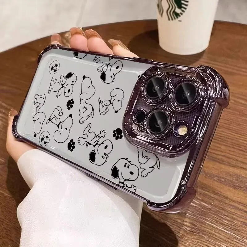 For OPPO A5 Pro A40 A60 A80 A18 A17 A16 A15 A79 A78 A58 A38 A57 A54 A77 A74 A94 A53 A96 Cute Snoopy Shockproof TPU Phone Case