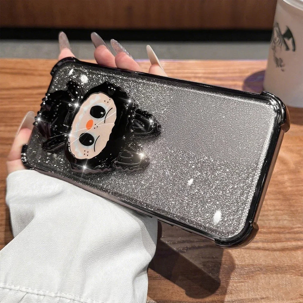 L-La-bubuES Phone Case for Samsung Galaxy S25 S24 S23 S22 S21 S20 Ultra Plus FE A56 A36 A26 A16 5G Plating Silicone Powder Cover