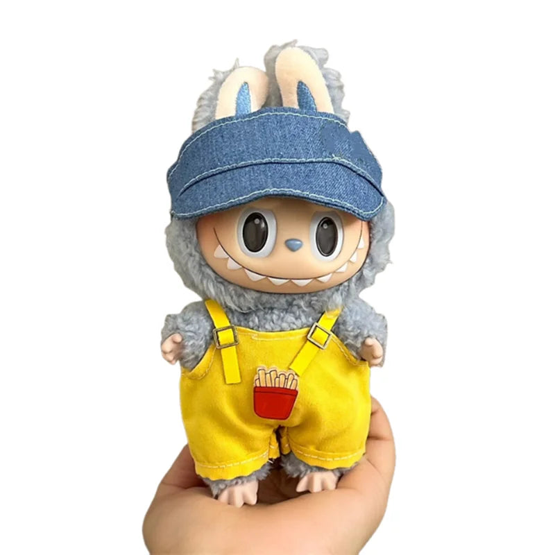 For 15/17cm Labubu V1 V2 Doll Clothing Fashion Hoodie and Pants Set Korean Idol Trendy DIY Doll Clothing Accessories Toy Gift
