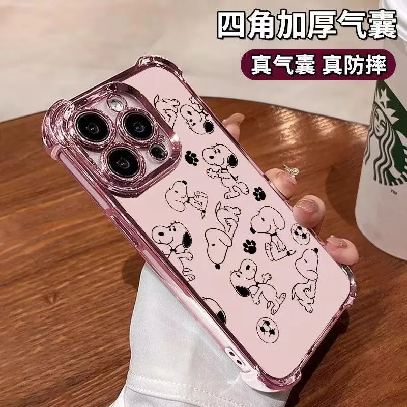 For OPPO A5 Pro A40 A60 A80 A18 A17 A16 A15 A79 A78 A58 A38 A57 A54 A77 A74 A94 A53 A96 Cute Snoopy Shockproof TPU Phone Case