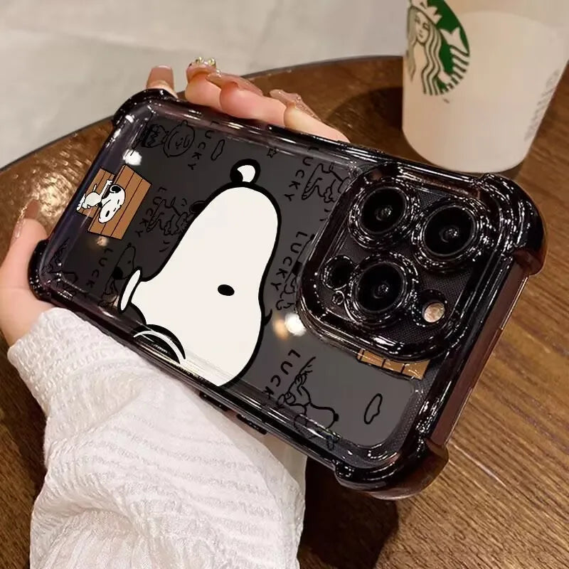 For OPPO A5 Pro A40 A60 A80 A18 A17 A16 A15 A79 A78 A58 A38 A57 A54 A77 A74 A94 A53 A96 Cute Snoopy Shockproof TPU Phone Case