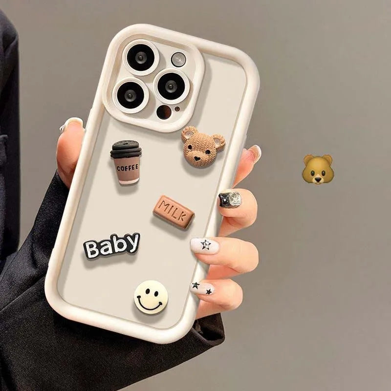 Cute 3D Coffee Cup Soft Cover for A53 A54 A35 A73 A34 A32 A34 Back Case for Samsung Galaxy A12 A33 A22 A14 A13 A52 A55 Fundas
