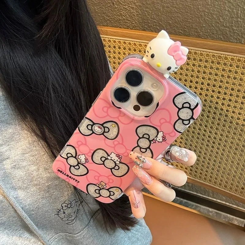 Blink Glitter Carved Kitty Head Toy Cartoon Phone Case for Samsung Galaxy A06 A16 A56 A05S A15 A55 A54 A14 A03S A13 A23 A52 A30S