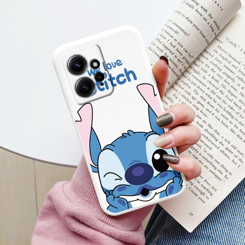 Super Cute Stitch Love?Shell For Redmi Note 12 4G Case Soft Cartoon Anime Cover TPU Couple Fundas For Xiaomi Redmi Note12 Capa