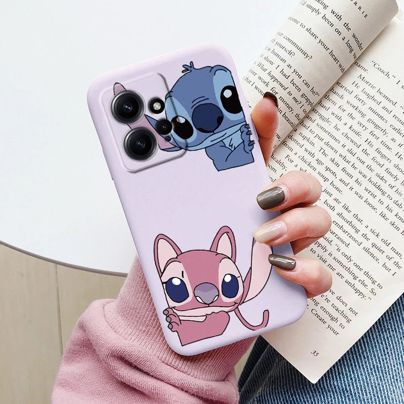 Super Cute Stitch Love?Shell For Redmi Note 12 4G Case Soft Cartoon Anime Cover TPU Couple Fundas For Xiaomi Redmi Note12 Capa