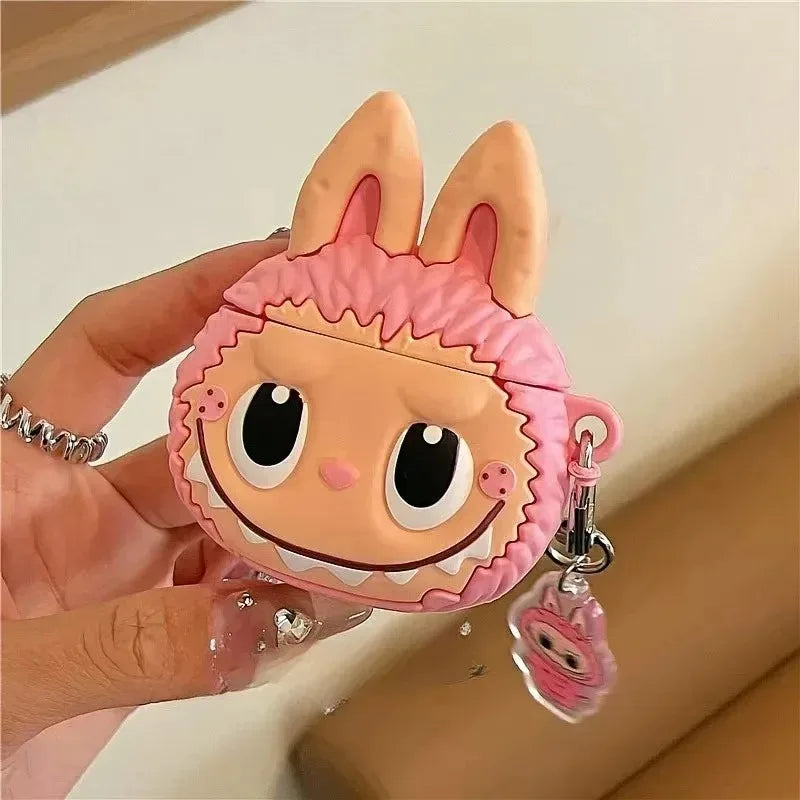 3D The Monster Rabbit Elf Cute Cartoon Earphone Protective Case For Apple AirPods 1 2 3 4 Pro 2 Headphone Box With Pendant Cover