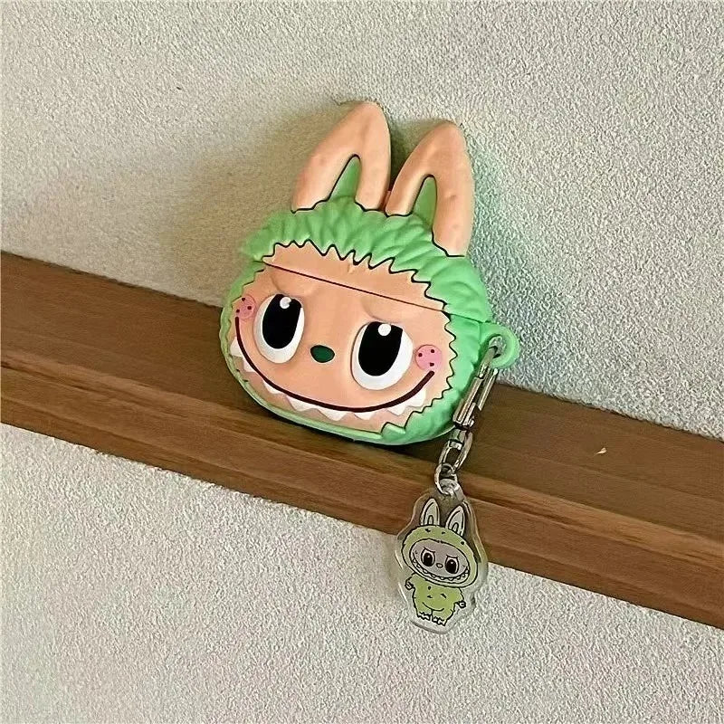 3D The Monster Rabbit Elf Cute Cartoon Earphone Protective Case For Apple AirPods 1 2 3 4 Pro 2 Headphone Box With Pendant Cover