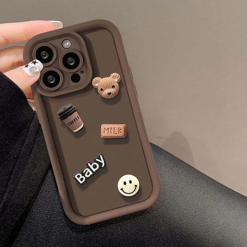 Cute 3D Coffee Cup Soft Cover for A53 A54 A35 A73 A34 A32 A34 Back Case for Samsung Galaxy A12 A33 A22 A14 A13 A52 A55 Fundas