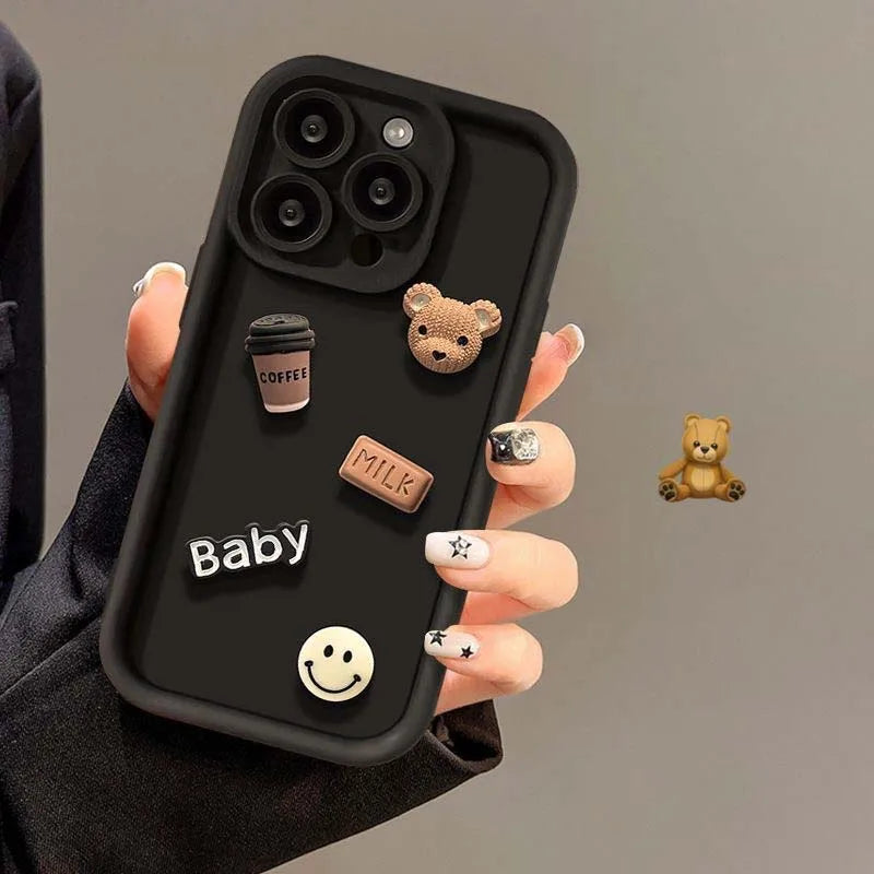 Cute 3D Coffee Cup Soft Cover for A53 A54 A35 A73 A34 A32 A34 Back Case for Samsung Galaxy A12 A33 A22 A14 A13 A52 A55 Fundas