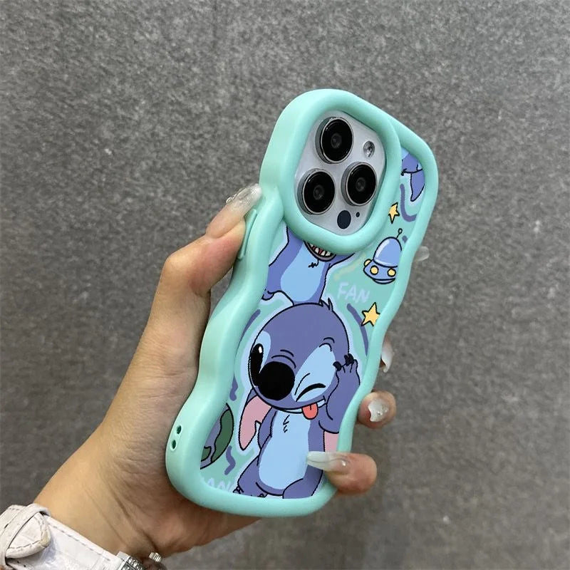 Made Face Stitch Cartoon Wave Multistep Soft Phone Case for OPPO A40 A80 A59 A79 A57 A77S A15 A16 A17 A18 A58 A78 A54 A74 A94