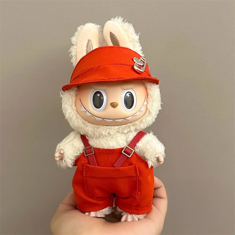 For 15/17cm Labubu V1 V2 Doll Clothing Fashion Hoodie and Pants Set Korean Idol Trendy DIY Doll Clothing Accessories Toy Gift
