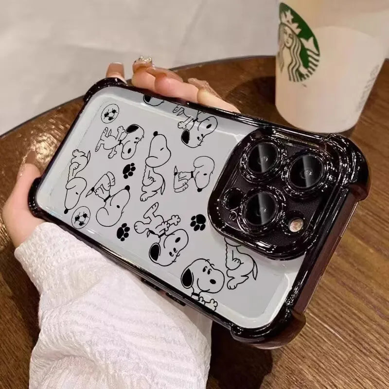 For OPPO A5 Pro A40 A60 A80 A18 A17 A16 A15 A79 A78 A58 A38 A57 A54 A77 A74 A94 A53 A96 Cute Snoopy Shockproof TPU Phone Case