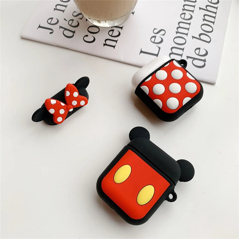 Cute Polka Dots Bow Silicone Case For Apple AirPods 2 3 4 Pro Pro2 Earphone Charging Headphones Case Airpods Protect Cover