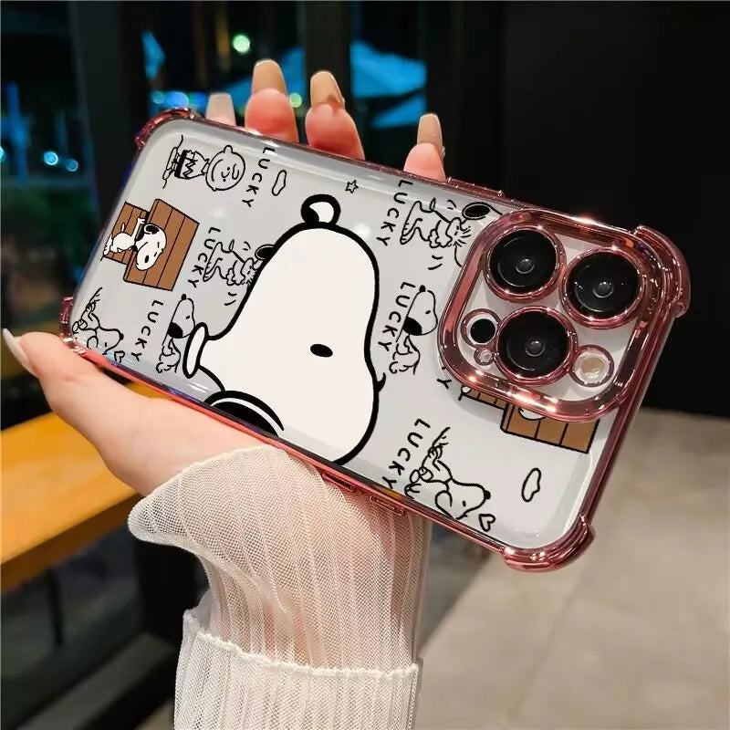 For OPPO A5 Pro A40 A60 A80 A18 A17 A16 A15 A79 A78 A58 A38 A57 A54 A77 A74 A94 A53 A96 Cute Snoopy Shockproof TPU Phone Case