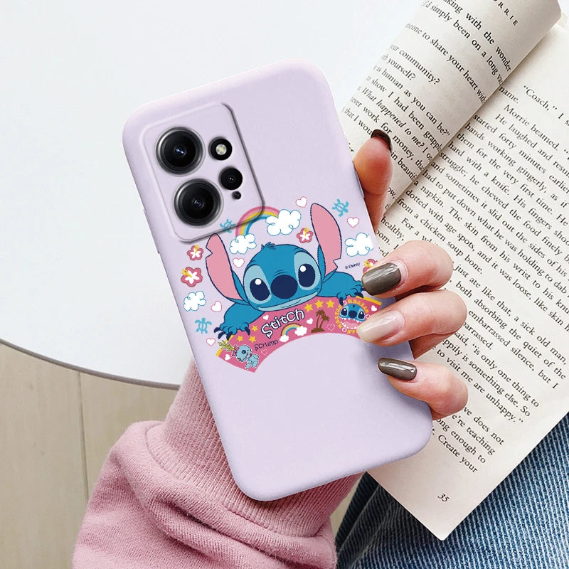 Super Cute Stitch Love?Shell For Redmi Note 12 4G Case Soft Cartoon Anime Cover TPU Couple Fundas For Xiaomi Redmi Note12 Capa