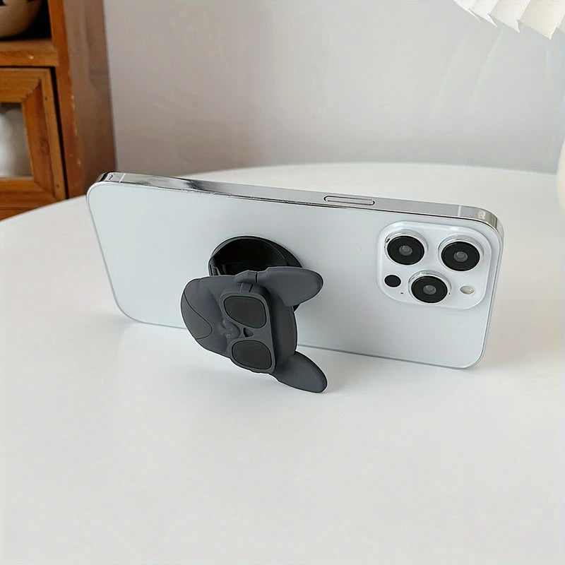 Cute Cartoon 3D Bulldog Phone Stand Socket Holder Grip Trendy mobile phone accessories Applicable For Apple Xiaomi Samsung Case