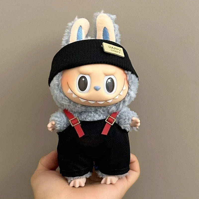 For 15/17cm Labubu V1 V2 Doll Clothing Fashion Hoodie and Pants Set Korean Idol Trendy DIY Doll Clothing Accessories Toy Gift