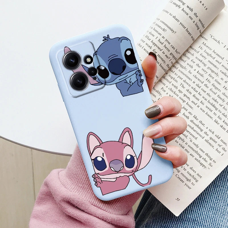Super Cute Stitch Love?Shell For Redmi Note 12 4G Case Soft Cartoon Anime Cover TPU Couple Fundas For Xiaomi Redmi Note12 Capa