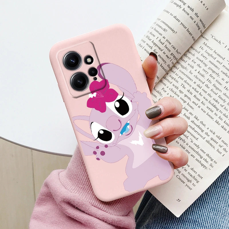 Super Cute Stitch Love?Shell For Redmi Note 12 4G Case Soft Cartoon Anime Cover TPU Couple Fundas For Xiaomi Redmi Note12 Capa