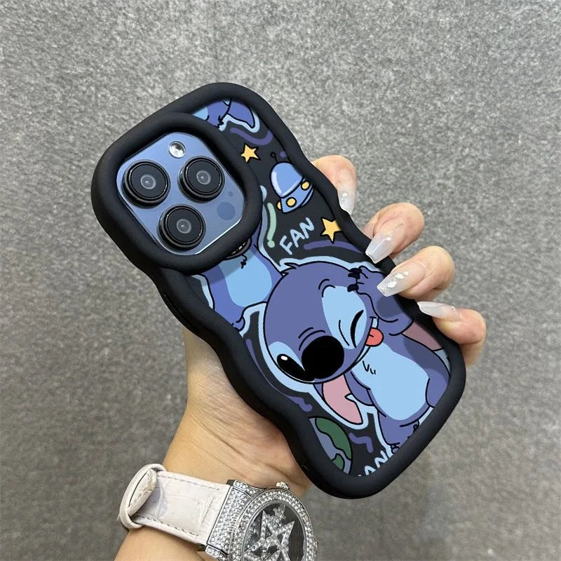 Made Face Stitch Cartoon Wave Multistep Soft Phone Case for OPPO A40 A80 A59 A79 A57 A77S A15 A16 A17 A18 A58 A78 A54 A74 A94