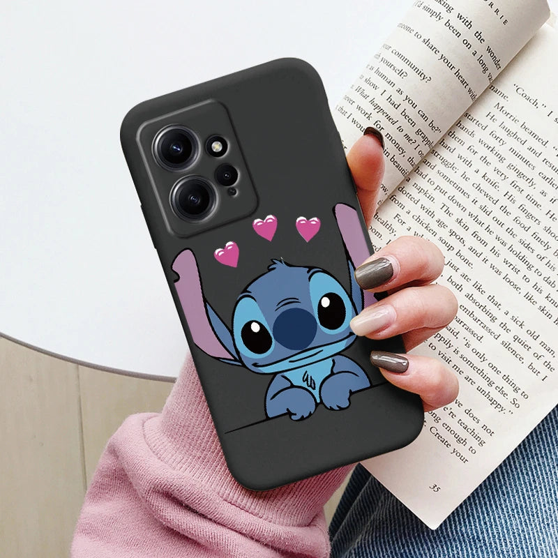 Super Cute Stitch Love?Shell For Redmi Note 12 4G Case Soft Cartoon Anime Cover TPU Couple Fundas For Xiaomi Redmi Note12 Capa