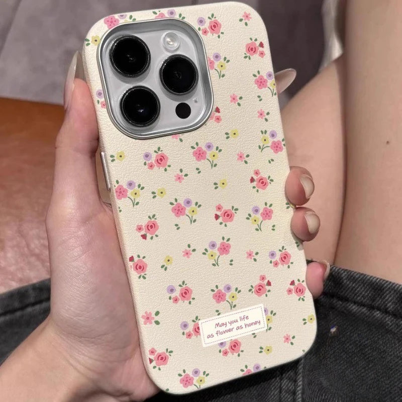 For Vivo V27 V27E V25 V25E Pro V23E V21E V17 Russia Neo T3 Lite T3X T2X Phone Case Elegant Spring Leather Cute Flower Soft Cover
