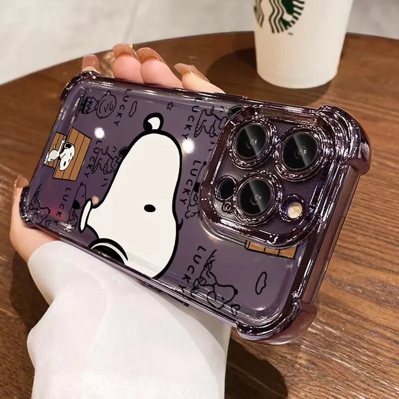 For OPPO A5 Pro A40 A60 A80 A18 A17 A16 A15 A79 A78 A58 A38 A57 A54 A77 A74 A94 A53 A96 Cute Snoopy Shockproof TPU Phone Case