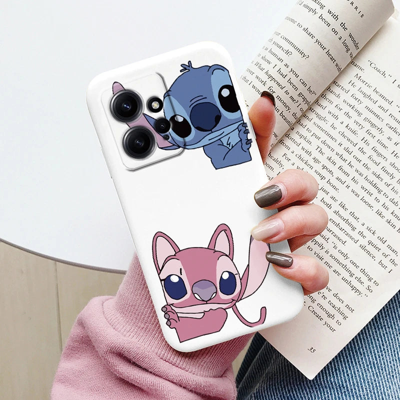 Super Cute Stitch Love?Shell For Redmi Note 12 4G Case Soft Cartoon Anime Cover TPU Couple Fundas For Xiaomi Redmi Note12 Capa