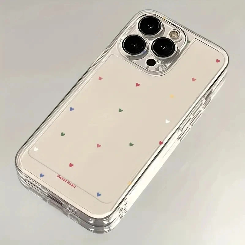 Transparent Black Pink Little Love Heart Phone Case For Xiaomi 15 Cases Xiaomi 14T 13T 12T Pro 13 12 11 Lite 5G 15 14 Soft Cover