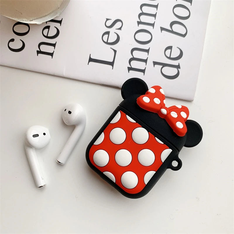 Cute Polka Dots Bow Silicone Case For Apple AirPods 2 3 4 Pro Pro2 Earphone Charging Headphones Case Airpods Protect Cover
