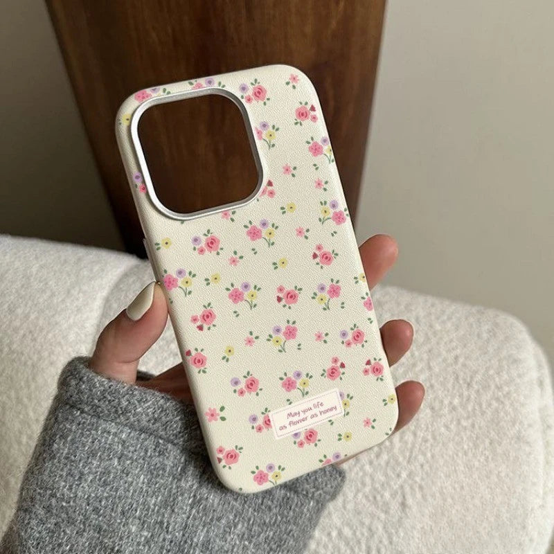 For Vivo V27 V27E V25 V25E Pro V23E V21E V17 Russia Neo T3 Lite T3X T2X Phone Case Elegant Spring Leather Cute Flower Soft Cover
