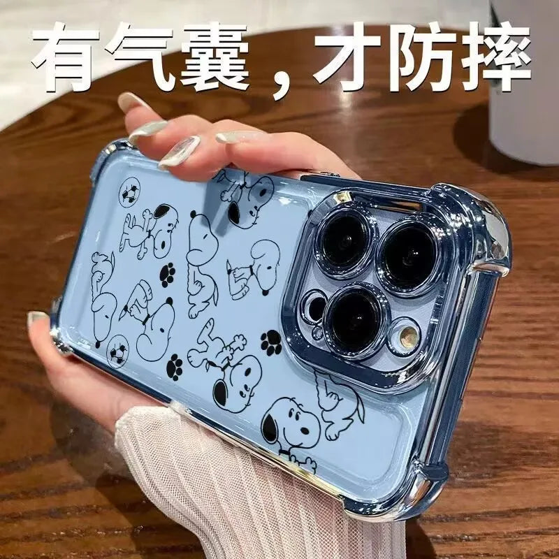 For OPPO A5 Pro A40 A60 A80 A18 A17 A16 A15 A79 A78 A58 A38 A57 A54 A77 A74 A94 A53 A96 Cute Snoopy Shockproof TPU Phone Case