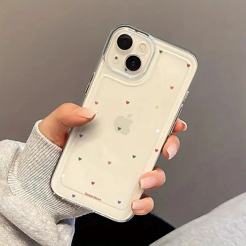 Transparent Black Pink Little Love Heart Phone Case For Xiaomi 15 Cases Xiaomi 14T 13T 12T Pro 13 12 11 Lite 5G 15 14 Soft Cover