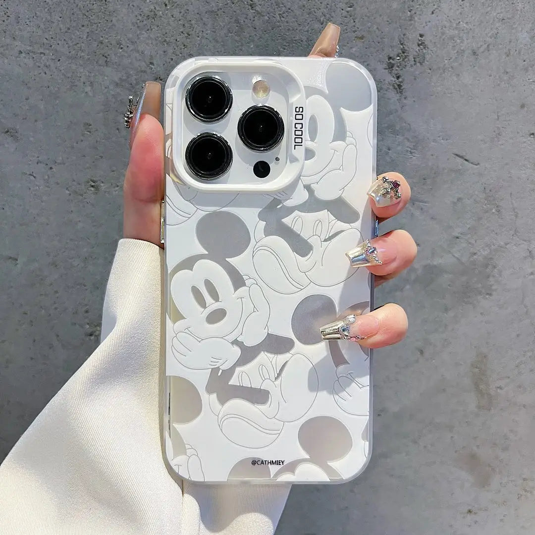 Disneys Mickeys Minnies Mouses Smile Phone Case For iPhone 16 15 14 For iPhone 13 12 11 Pro Max Girl Cute Back Cover Case