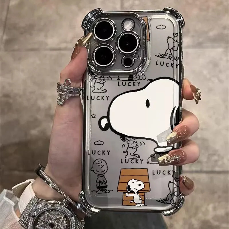 For OPPO A5 Pro A40 A60 A80 A18 A17 A16 A15 A79 A78 A58 A38 A57 A54 A77 A74 A94 A53 A96 Cute Snoopy Shockproof TPU Phone Case