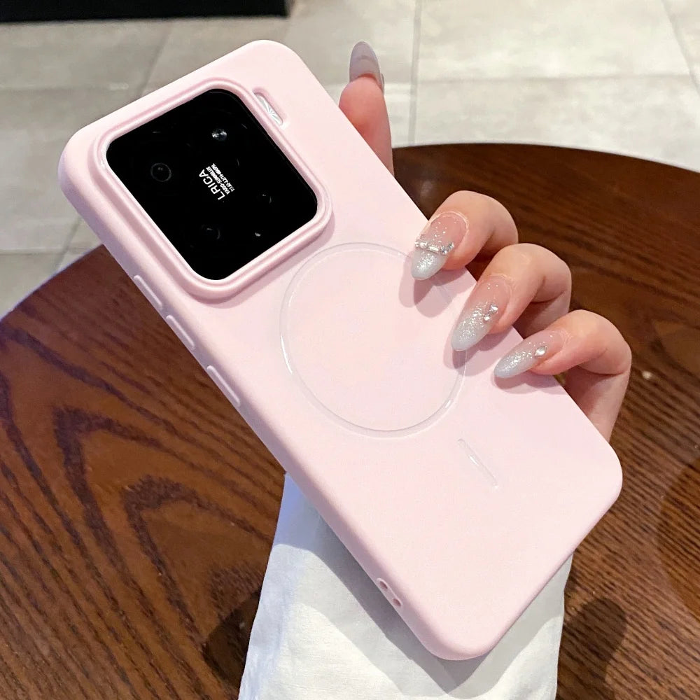 For Magsafe Magnetic Wireless Charging Soft Silicone Case For Xiaomi 15 14 Pro Shockproof Protection Ultra Thin Bumper Cover