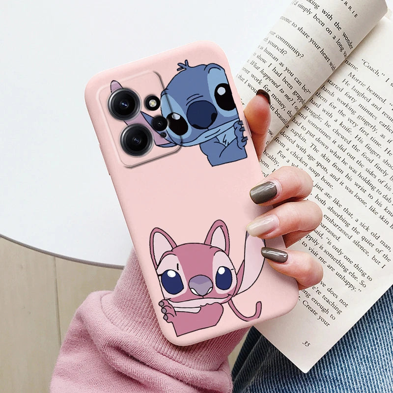 Super Cute Stitch Love?Shell For Redmi Note 12 4G Case Soft Cartoon Anime Cover TPU Couple Fundas For Xiaomi Redmi Note12 Capa